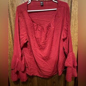 SHEIN 3X Deep Red Blouse